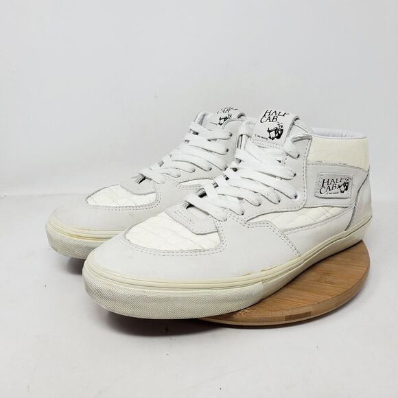 Vans Half Cab Shoes Men 11.5 White Croc Print Retro Classic Mid Skate Sneaker - Picture 2 of 13